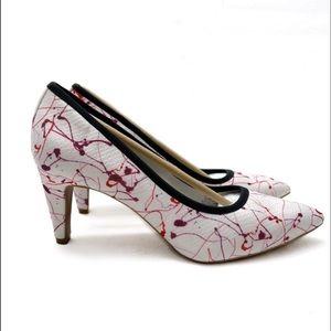 Lori Goldstein Yvonne Pointed Toe Heels Paint Splatter Print Size 9.5